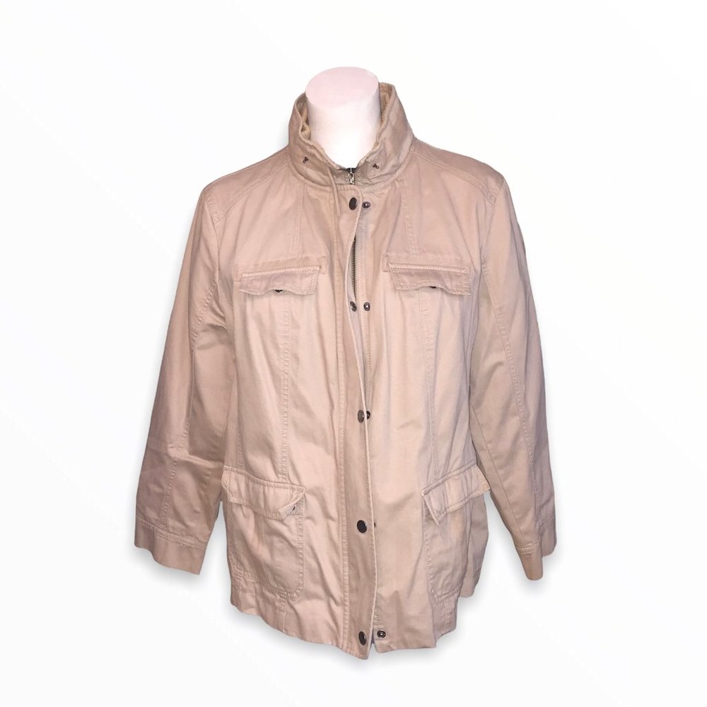NWOT - Cream Utility Jacket Coat Liz Claiborne